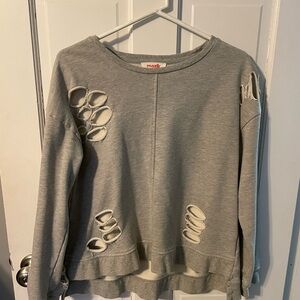 Gray Distressed Sweatshirt